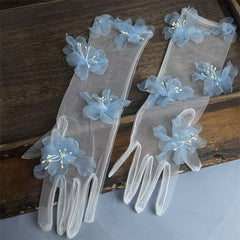 Floral Design Wedding Gloves for Photography Selfies