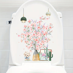 Home Decor Toilet Lid Sticker Waterproof PVC Removable Sticker