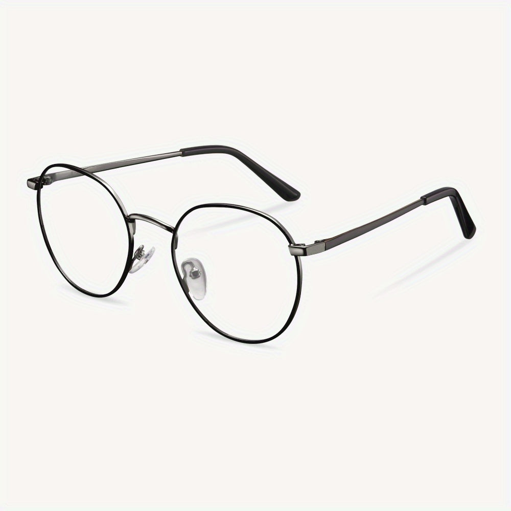 Men's Round Frame Light Blocking Glasses Unisex Eye Protection