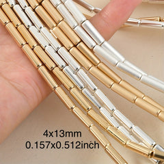 Hematite Tube Bead 4x13mm 15in Strand 30pcs DIY Jewelry Making