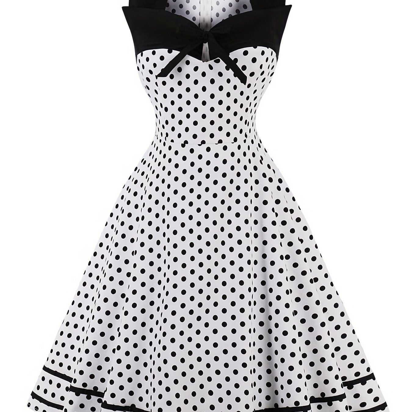Polka Dot Sweetheart Neck Cocktail Party Dress