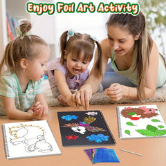 Foil Craft Animal DIY Art Kit - Creative No Mess Art Fun Set for Kids