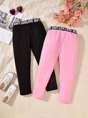 2pcs Girls Casual Leggings Pants For Kids Children Summer