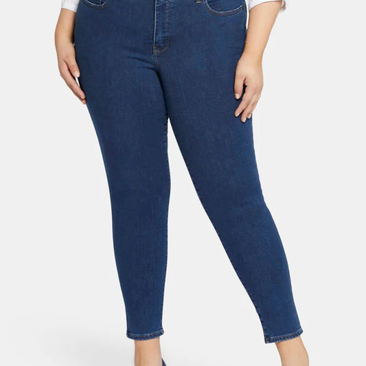 Women's Plus Solid Button Fly High Stretch Skinny Jeans