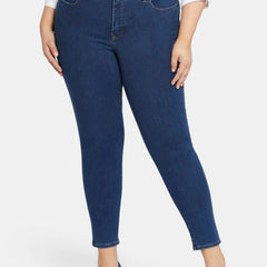 Women's Plus Solid Button Fly High Stretch Skinny Jeans