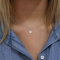 Cat Dog Paw Pendant Necklace for Girls