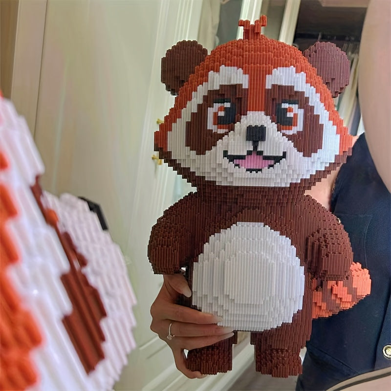 Panda Building Toys Brown Panda Cartoon Toys Plastic Blocks Large Mode