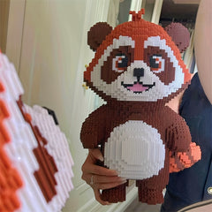 Panda Building Toys Brown Panda Cartoon Toys Plastic Blocks Large Mode