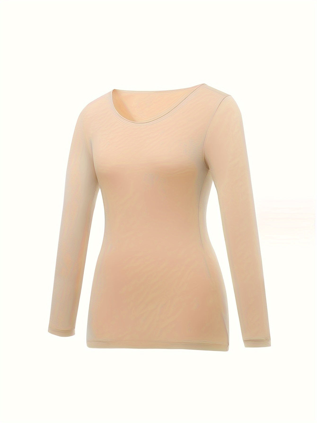 Solid Thermal Underwear Soft & Comfortable Slim Fit Top Women's Lingerie