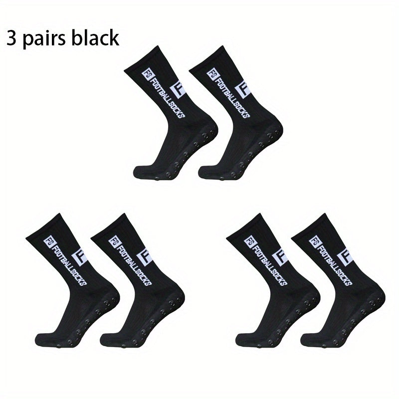 3 Pairs Outdoor Non-slip Mid-calf Socks for Cycling and Running