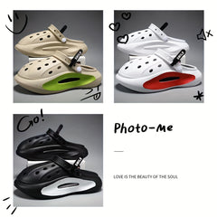 Men's Chunky Clogs Closed Toe Platform Sandals Soft Sole Walking Shoes