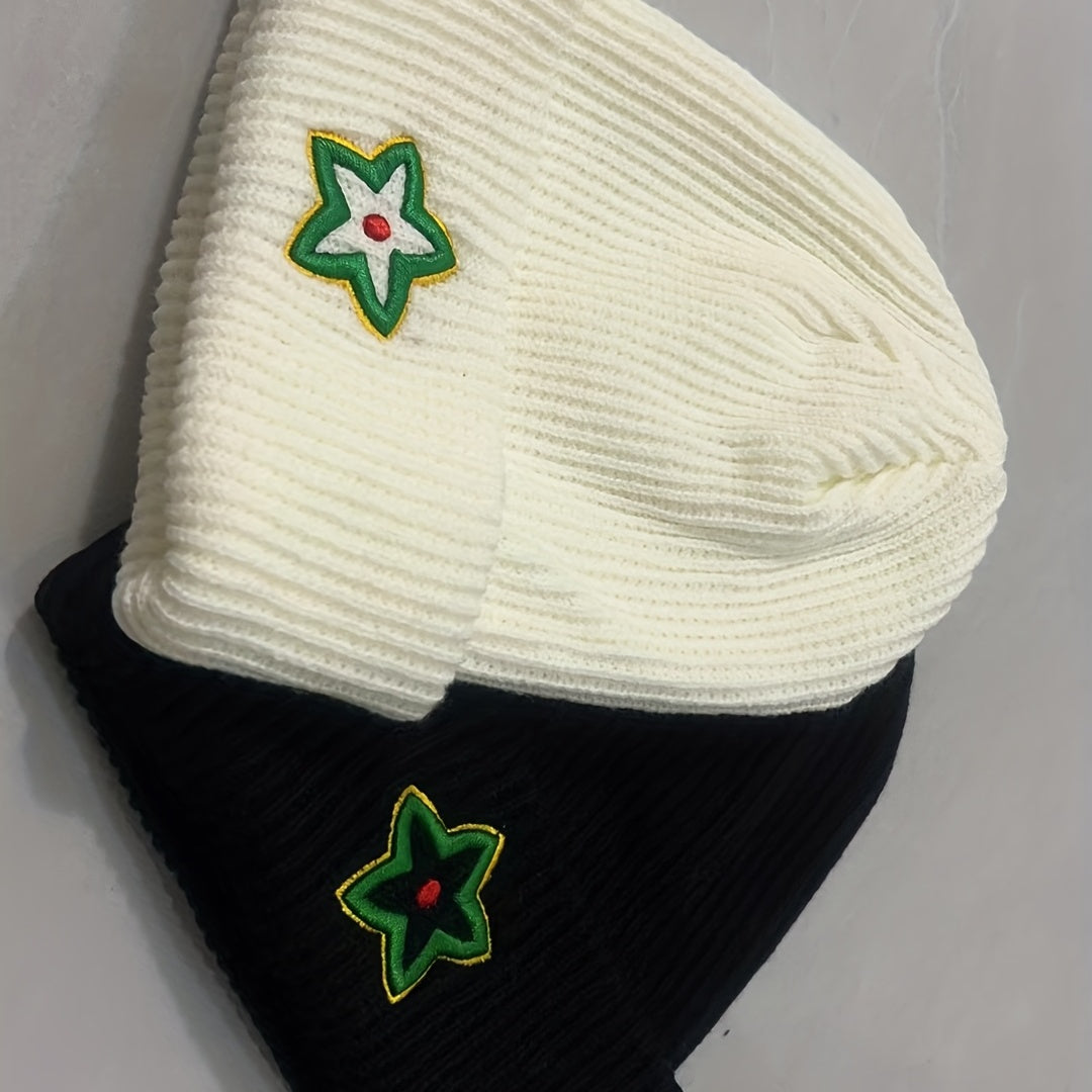 3D Embroidered Knitted Hat Ear Protection Japanese Anti Cold Woolen Hat