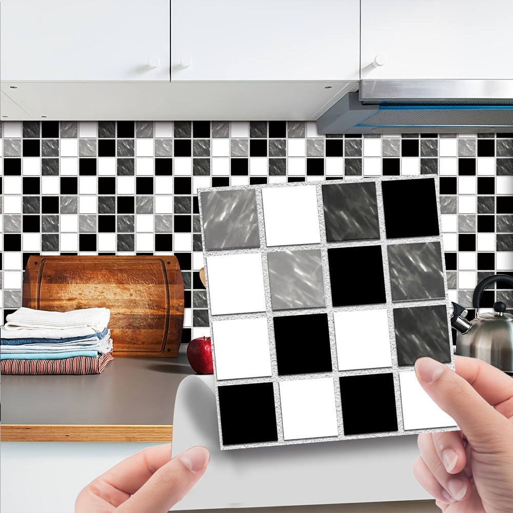 10 Pcs Mosaic Tile Sticker PVC Wallpaper Kitchen Bathroom Decoration