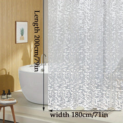 Waterproof 3D Shower Curtain with Metal Grommet, Thickened Fabric