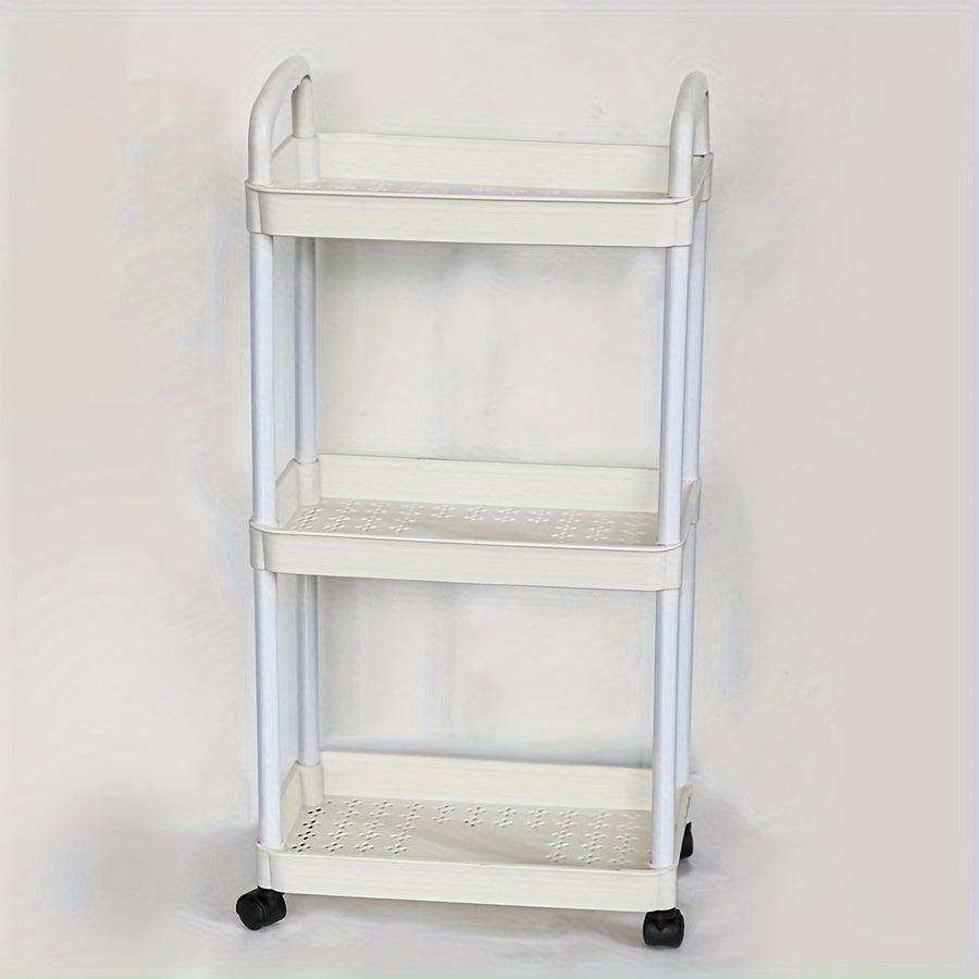 3 Tier Utility Cart Rolling Organization Cart With Handle And Wheels