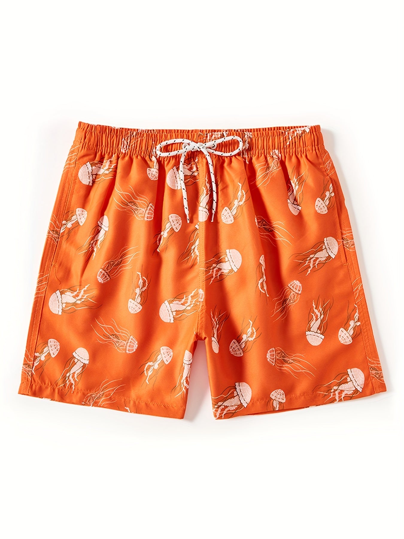 Jellyfish Print Tropical Drawstring Swim Trunk Men's Board Shorts