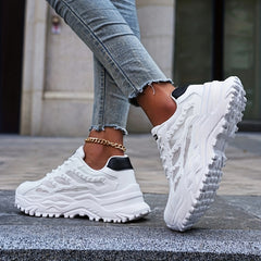 Thick Sole Shock Absorption Dad Shoes Lightweight Breathable Sneakers