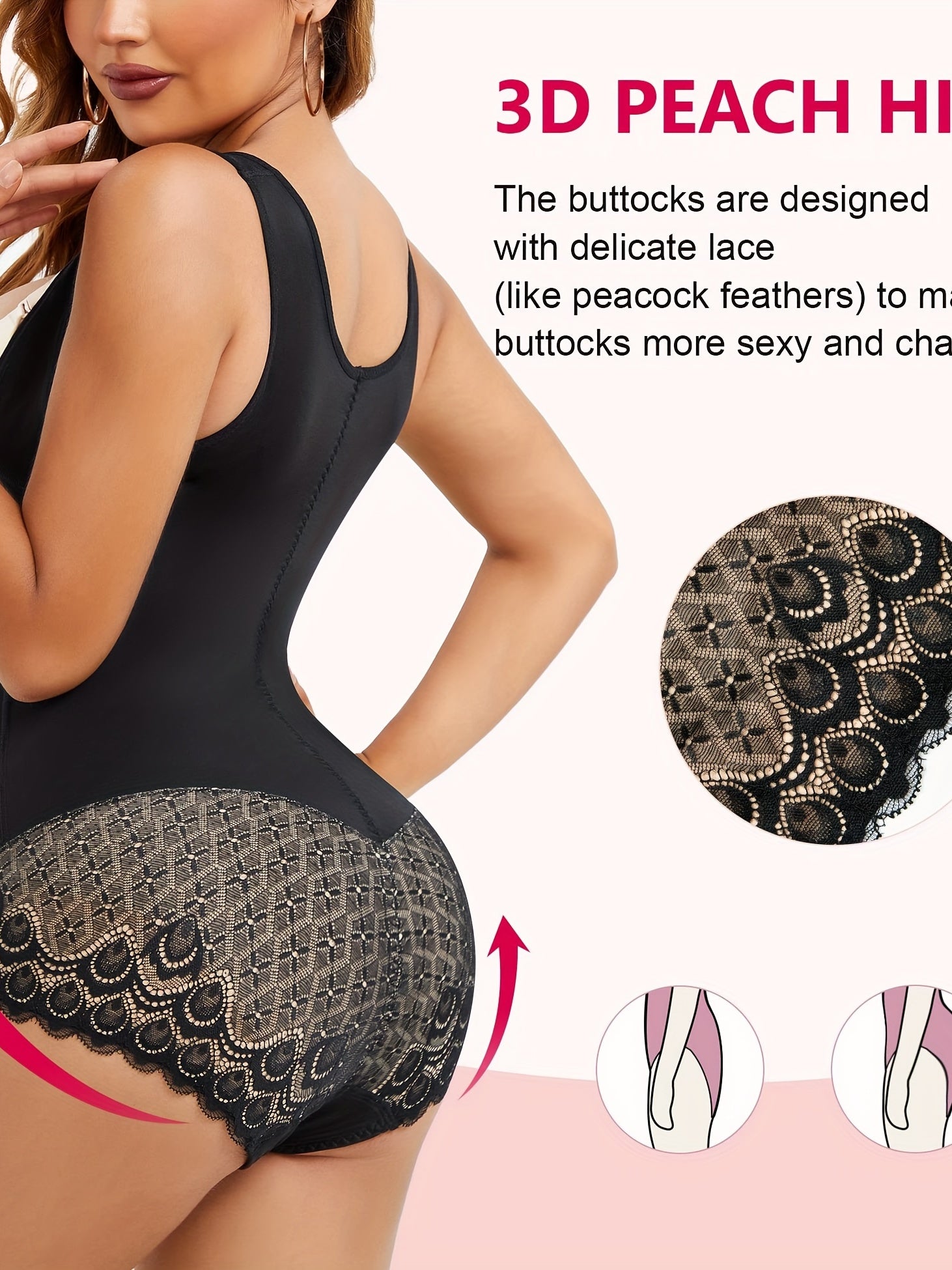 Women's Tummy Control Lace Waist Trainer Bodysuit