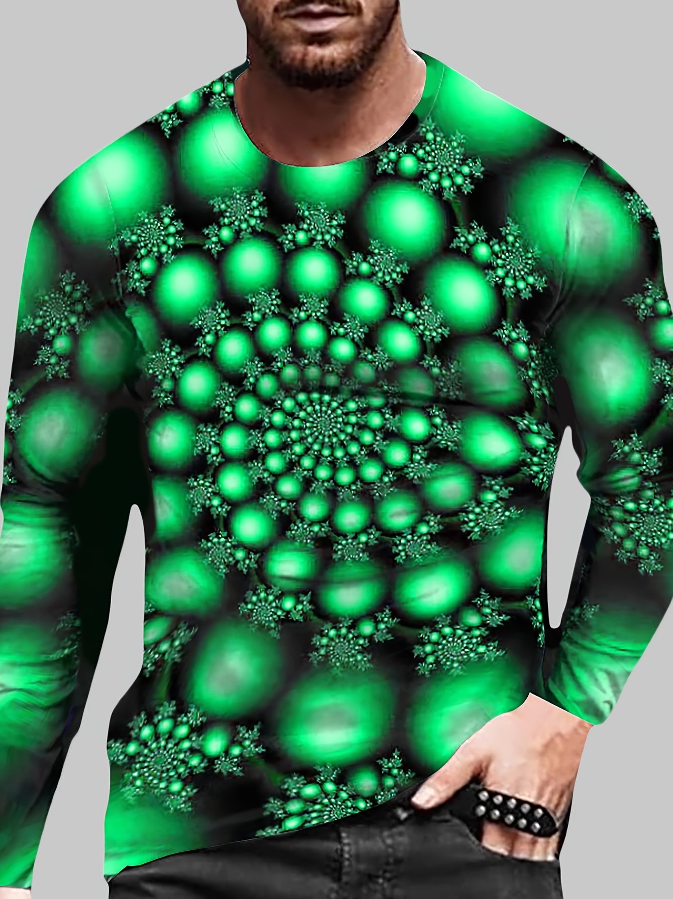 3D Pattern Print Men's Graphic Long Sleeves T-shirt Spring Autumn Tops