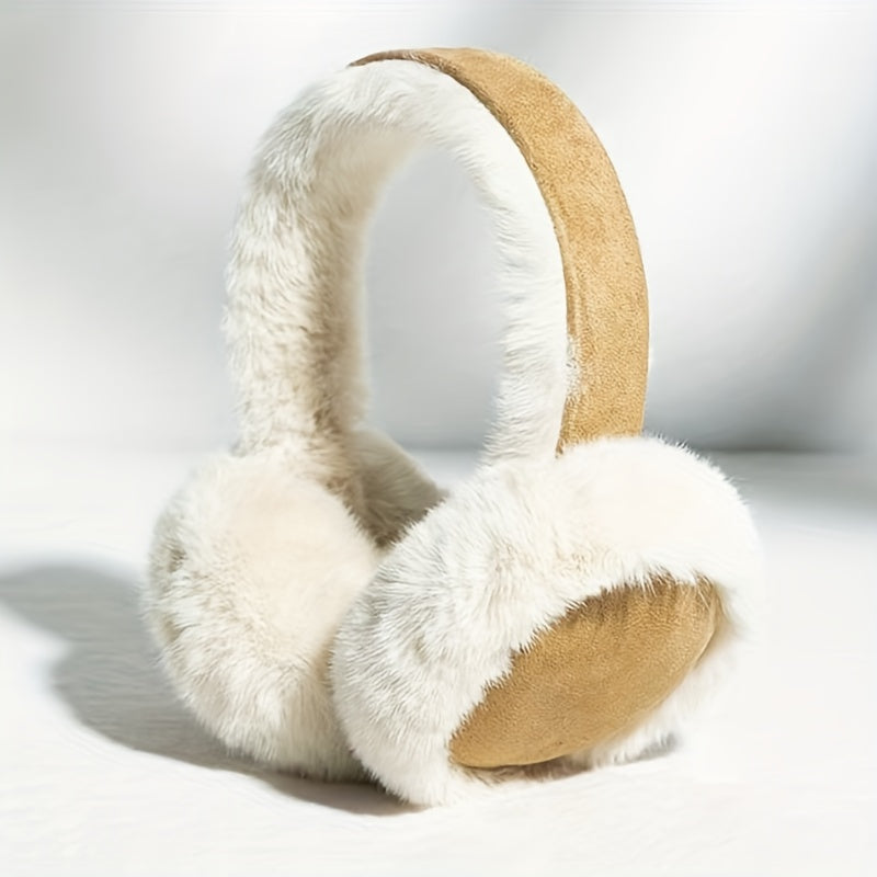Soft Suede Fleece Ear Muffs Foldable Winter Accessory