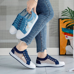 Women's Mesh Breathable Canvas Shoes with Floral Decoration