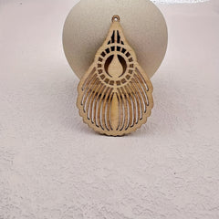 10pcs Hot Air Balloon Shape Sliced Pendant Wooden Earrings Necklace Crafts