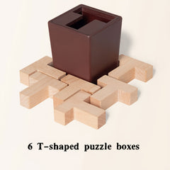 Wooden Building Blocks Puzzle Box - Shapes & Colors Learning Toy
