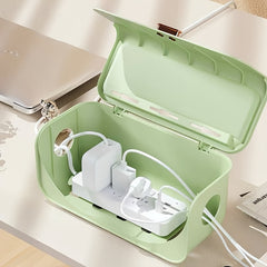 Plastic CableBox Power Cord Organizer Flip Wire Cable Cord Storage Box