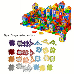 Colorful Large House Building Blocks with Window Creative House Building Toy