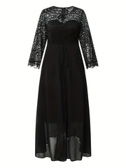 Women's Floral Jacquard Lace Cocktail Dress