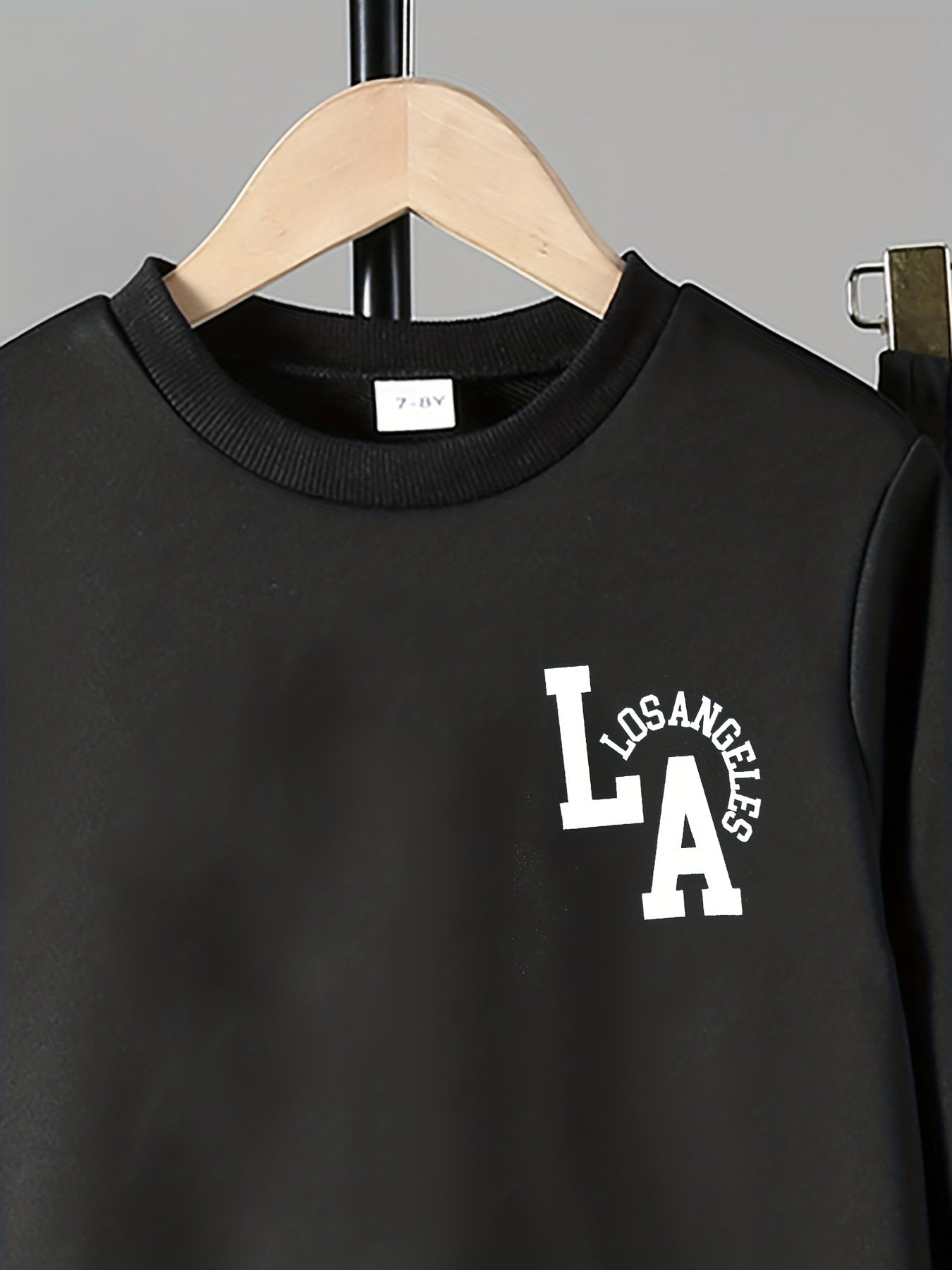LOS ANGELES Boy's 2pcs Sweatshirt & Sweatpants Set Spring Fall