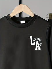 LOS ANGELES Boy's 2pcs Sweatshirt & Sweatpants Set Spring Fall