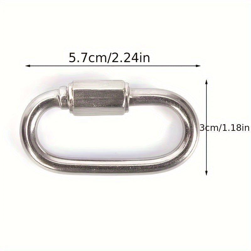 2Pc Stainless Steel Quick Link Carabiners Safety Snap Hook