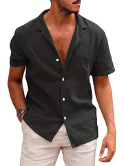 Men's Casual Camp Collar Short Sleeve Shirt