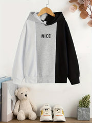 Boy's Cotton Hoodie NICE Print Long Sleeve Top Hooded Pullover