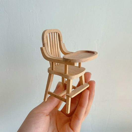 1:12 Dollhouse Rocking Chair Wood - Mini Furniture for Pretend Play