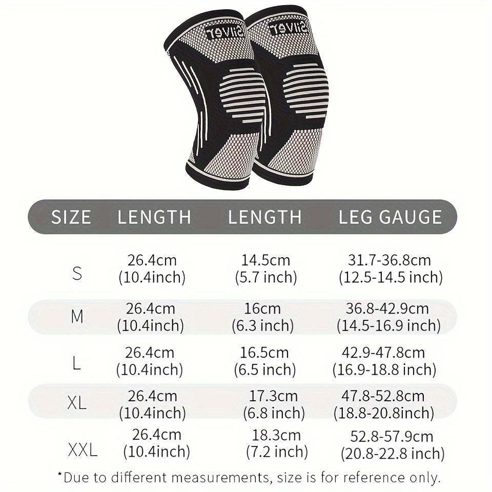 2pcs Silver Fiber Silver Ion Sports Knee Pads Anti odor Breathable Knitted