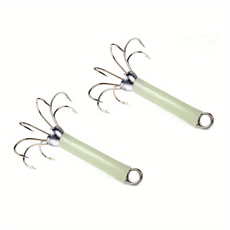 3pcs Fluorescent Octopus Squid Hook Lure Jig Hook For Night Fishing