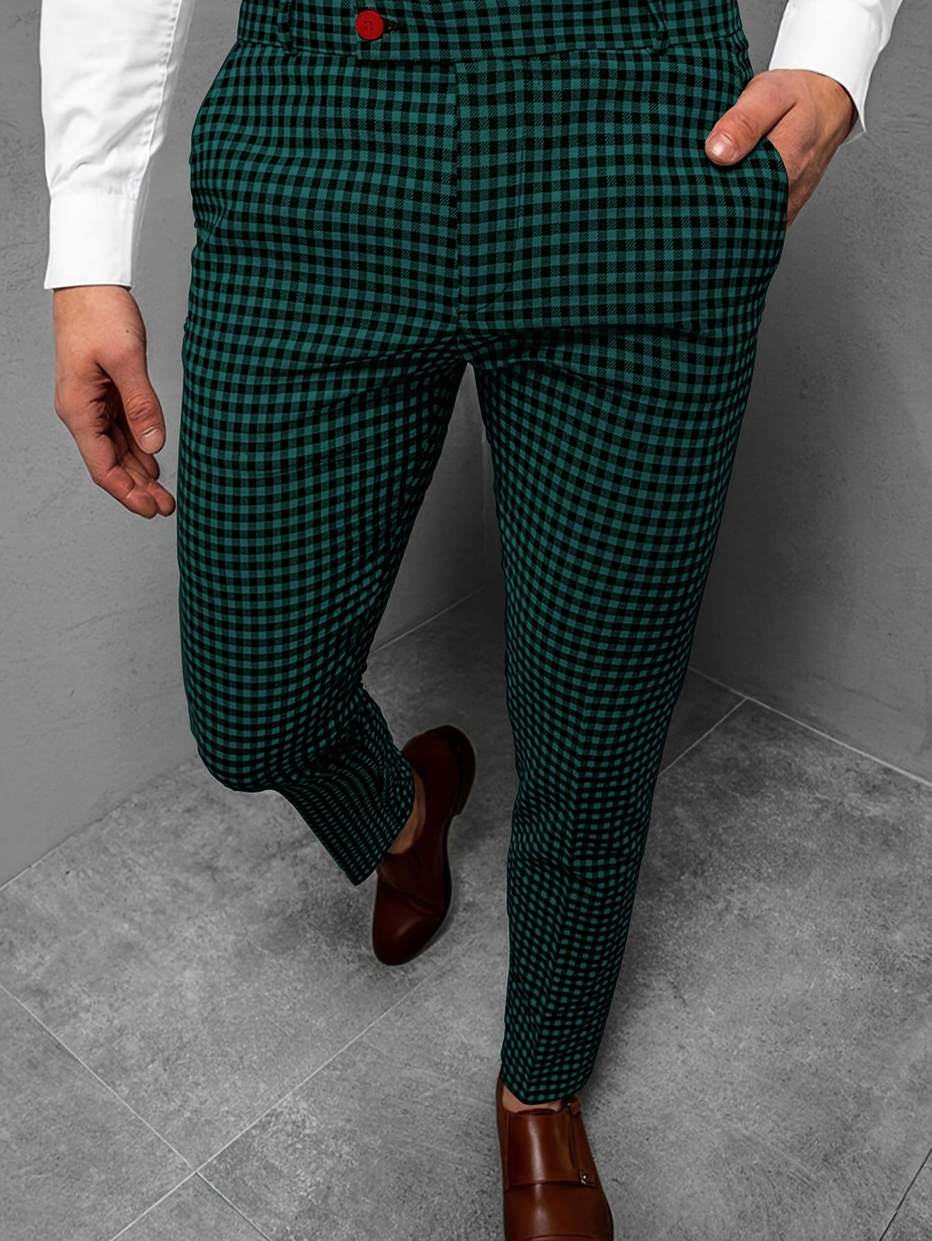 Men's Plaid Casual Business Suit Pants
