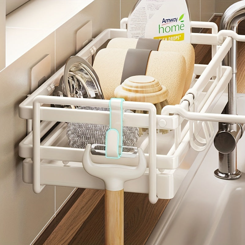 Aluminum Rod Cloth Drainage Rack Kitchen Storage Sink Faucet Wall Hanging