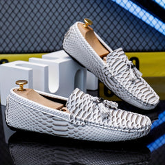 Men's Fish Scale Tassel Loafer Shoes Moccasins Non-slip Slip On Shoes