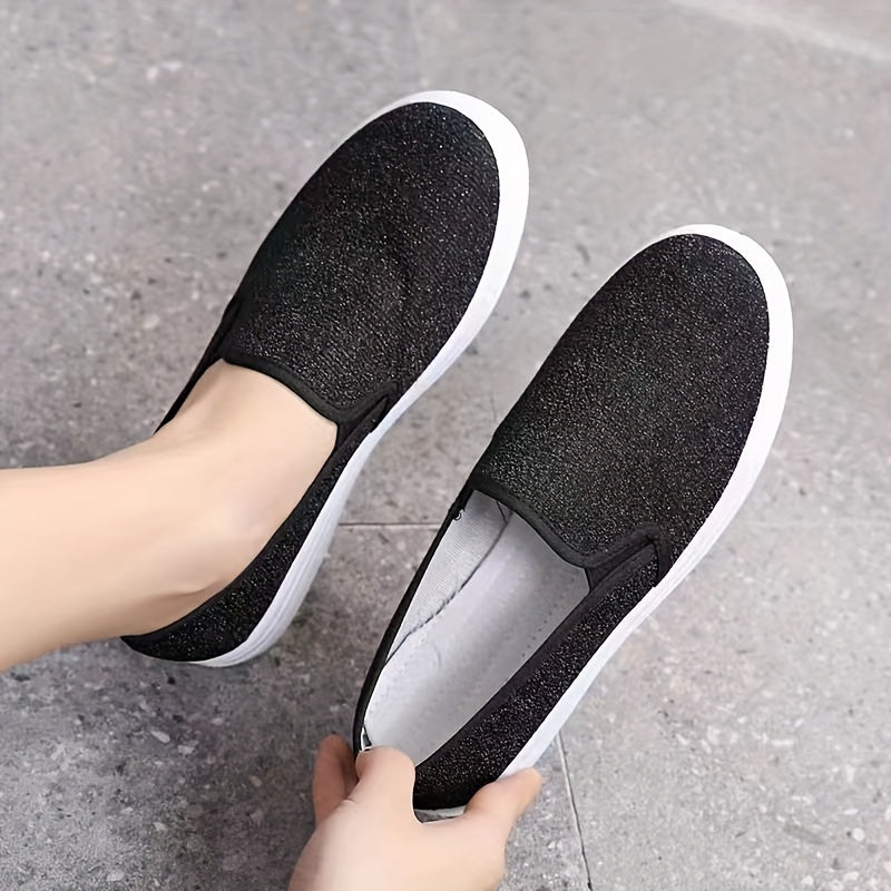 Women's Slip-On Canvas Sneakers Lightweight Low Top Casual Shoes