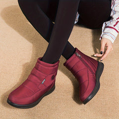 Women's Waterproof Snow Boots Fur Lined Zipper Lightweight Ankle Boots