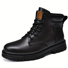 Men's Lace-Up Ankle Boots Padded Collar Casual Walking Shoes