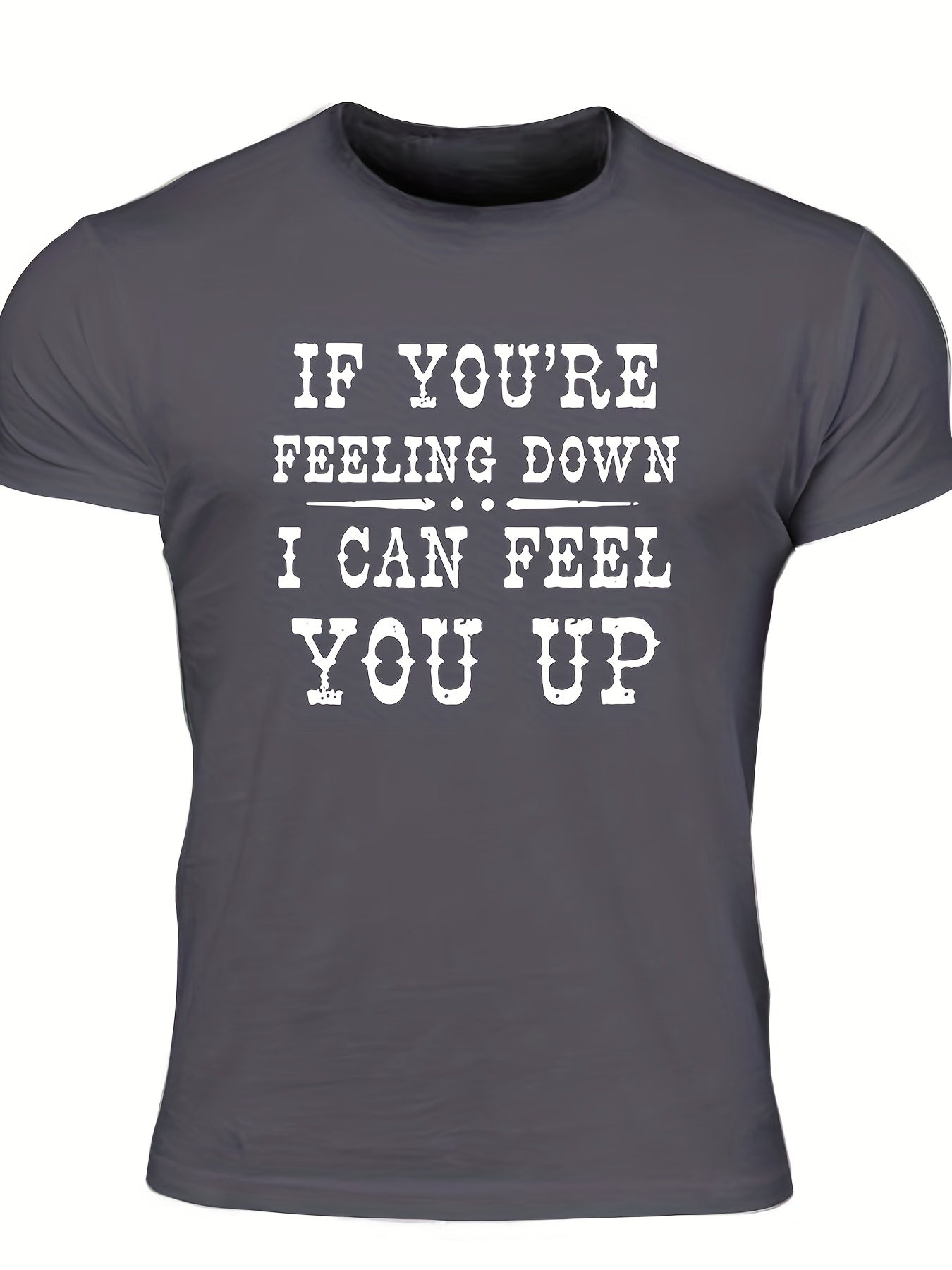 Slightly Stretch Men's Letter Print T-shirt