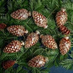5pcs Glass Pine Cones Christmas Tree Decorations