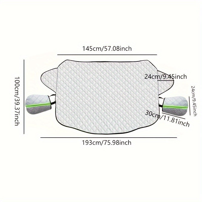 Car Windshield Snow Cover 4 Layers Frost Protection Magnetic Edges