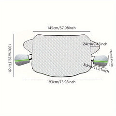 Car Windshield Snow Cover 4 Layers Frost Protection Magnetic Edges