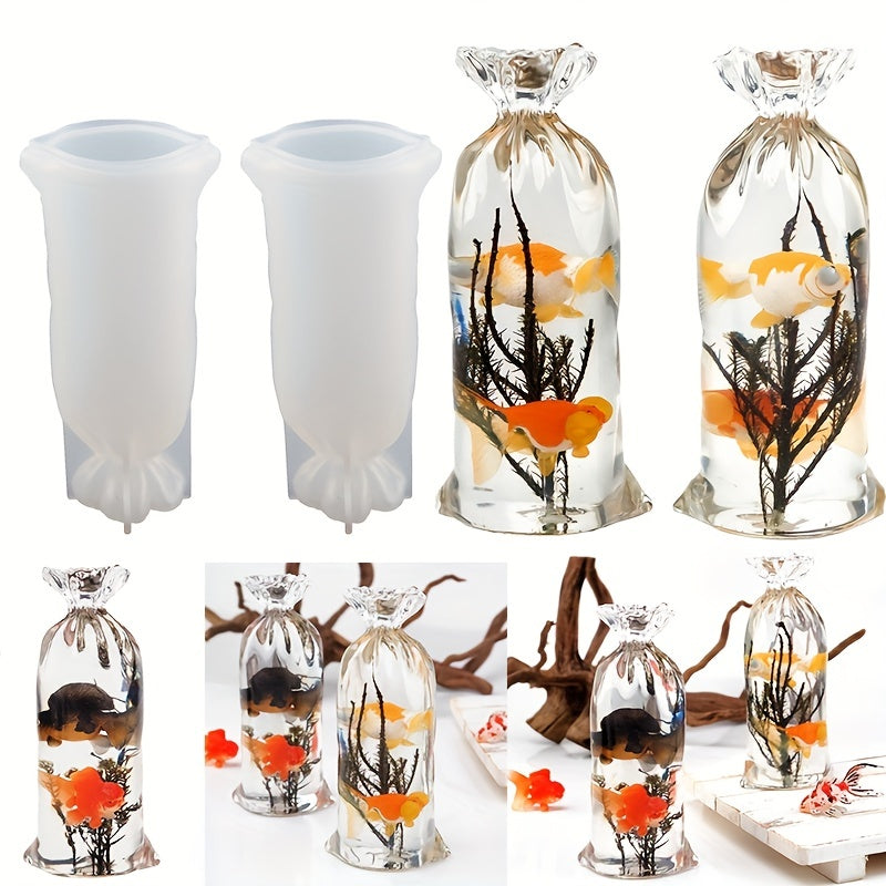 2pcs Silicone Bag Shape Mold Resin Flower Vase Silicone Mould