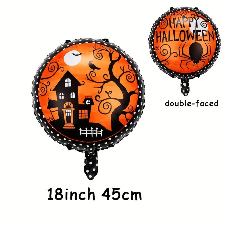 5pcs Halloween Aluminum Foil Balloons Set Bat Pumpkin Mummy Cat Suit Balloons